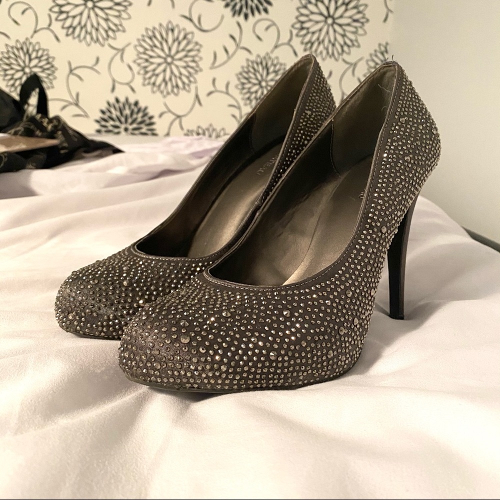 Le Chateau Sparkly Grey High Heels